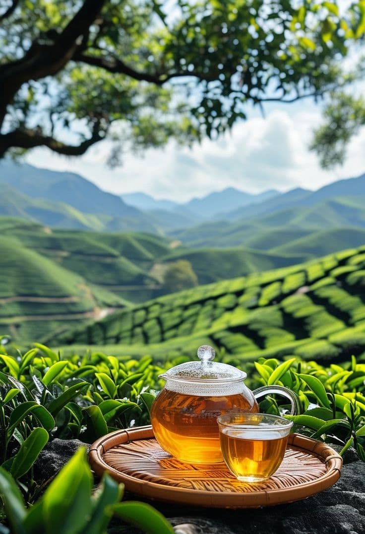 Tea plantation aerial view